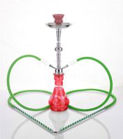 2 hose 21" Jaffa Red Hookah Shisha Nargila water glass vase pipes smoke sale