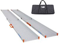Ruedamann 5' Aluminum Wheelchair Ramp Wider Design, Perfect for Manual Wheelchairs,Heavy Scooters and Electric Wheelchairs (MR107W-5)