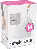 simplehuman Code M Custom Fit Drawstring Trash Bag, 45 Liter / 12 Gallon, 3 Refill Packs (60 Count)