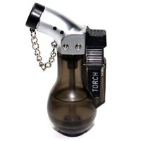 S25 Smoke Transparent 45 Degree Angle Refillable Butane Torch Lighter - 3 1/4 Inch