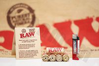 Bundle - 6 Items - 5 Rolls(20 ft/6 meters per roll) AUTHENTIC Raw Rolling Paper Hemp Wick And Patriot Lighter
