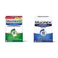 Cough Suppressant and Expectorant, Mucinex DM Maximum Strength 12 Hour Tablets, 42ct, 1200 mg Guaifenesin and Chest Congestion, Mucinex 12 Hour Extended Release Tablets, 100ct, 600 mg
