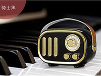 Del Cid F01 Wireless Bluetooth Retro Speaker Speaker, Portable with FM Radio, Built-in Mic for Hands-Free Phone Call, 4 to 5 Hrs Playtime, TF Card, USB & Aux Line-in Support for Apple/Android, Black
