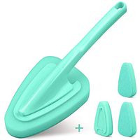 Long Handled Brush with Replaceable Sponge Head Scrubber Brush for Cleaning Sink floor,Tub and Toilet 1pc handle and 4pcs sponge (green)