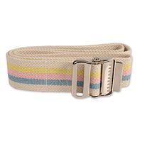 Dynarex Universal Secure Transfer Gait Belt - Soft Machine Washable Cotton Material - 60" x 2" - Metal Buckle - Multi Color Stripes