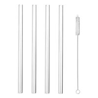 Hiware Glass Smoothie Straws 1/2" Extra Wide X 10" Long - Reusable Drinking Straws With Cleaning Brush for Thick Smoothies, Bubble Tea and Milkshakes