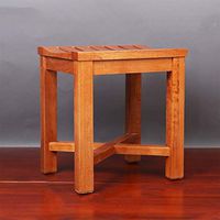 LBSX 100% Natural Bamboo Folding Stool Shower Bench Seat Fully Assembled,250kg(423440cm)
