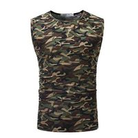 Dacawin Clearance Handsome Men's Summer Casual Top Camouflage Print Hooded Sleeveless Vest Blouse