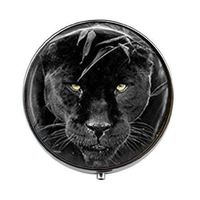 Black Panther - Big Cats Animal Wild Life Art Photo Pill Box - Charm Pill Box - Glass Candy Box