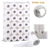24 Rolls Toilet Paper Bulk Bathroom Tissue, 2 Ply Toilet Paper Highly Absorbent Fit Standard Toilet Paper Holder for The Washroom Restaurant