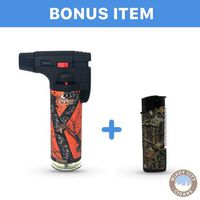 Eagle Mossy Oak 4in Torch Jet Blow Lighter Refillable (Blaze)& Bonus Lighter