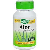 Natures Way Aloe Latex with Fennel 140 milligrams 100 Vegetarian Capsules. Pack of 5 bottles.