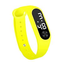 Mens Watches,Fxbar Fashion Digital LED Sports Watch Unisex Silicone Band Wrist Watches Simple Bracelet Watches(Yellow)