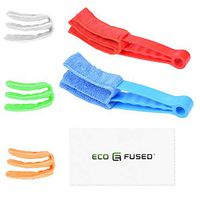 Eco-Fused Window Blind Cleaners - Includes 2 Clamps and 5 Removable Sleeves - Great Tool for Blinds, Shutters, Shades, Air Conditioner Vent Covers, etc. - Washable and Reusable