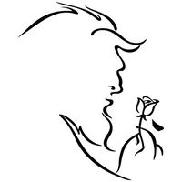 Beast Rose - Cartoon Decal Vinyl Removable Decorative Sticker for Wall, Car, Ipad, Macbook, Laptop, Bike, Helmet, Small Appliances, Music Instruments, Motorcycle, Suitcase