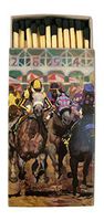 The Joy of Light Designer Matches Rumara Jewett Racing Horses Embossed 4" Collectible Matchbox