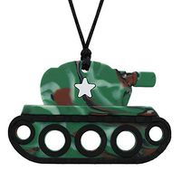 Sensory Chew Necklace for Kids Adults Boys, Tank Chewable Silicone Necklace for Teething Baby, Autism, Biting, ADHD, SPD Chewy Jewelry by Atsky