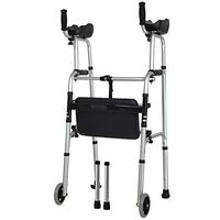 SMGPYDZYP Elderly Two-Arm Walker, Aluminum Alloy Disabled Walker, Fitness Equipment, Adjustable Height Standing Bracket, Moped Accessories