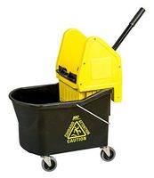 M2 Professional 32Qt/30L Grizzly Mop Bucket with Down-Press Wringer - Black/Yellow