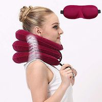 Adjustable and Inflatabletravel Pillow, Neck Pillow for Airplane Travel, Cervical Neck Traction Device for Neck Pain Relief, Neck Support, Travel Accessories