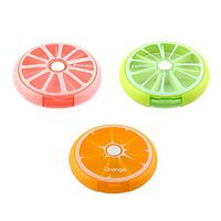 Winnerbe Pill Box Portable Rotating 7 Day Weekly Pill Organizer Travel Medicine Tablet Holder Storage Case Box Dispenser Containers Cute Fruit Style (3PCS)