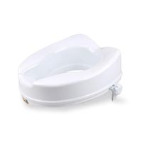 Raised Toilet Seat Portable Assistance Seat for Disabled and Elderly, Ergonomic Design White