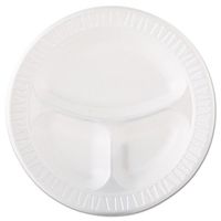 DART 10CPWQR Laminated Foam Dinnerware Plate 3-Comp 10 1/4-Inch White 125/Pk 4 Pks/Ctn
