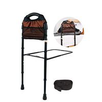 LYP-Medical Bed Safety Rail with Storage Pocket,Adjustable Bed Rail with Floor Supports,Assisting The Elderly,Pregnant Women in and Out of Bed