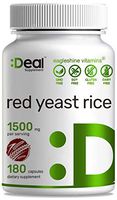 Deal Supplement Red Yeast Rice 1500 mg Capsules, 180 Count,Maximum Support Cardiovascular Health, Blood Circulation and Lower Cholesterol