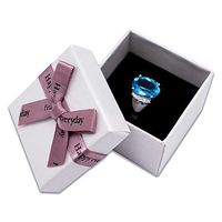 24-Pack White Jewelry Gift Boxes w. Bow & Foam Velvet Insert for Rings, Earrings, Pendants (Embossed Linen Paper) by TheDisplayGuys