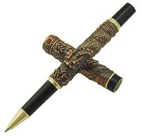 Jinhao Double Dragon Playing Pearl Rollerball Pen , Red Copper Collection Gift Pen
