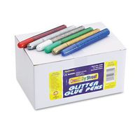 Glitter Glue Pens, 12 Assorted Colors, 10cc Tubes, 72 per Pack