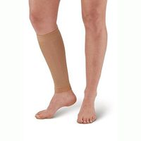 Ames Walker AW Style 510 Microfiber Compression Calf Sleeve Sand Large Relieves Tired Legs Relief for strained Calf Muscles Non Binding top and Bottom welt Therapeutic Relief Improves Circulation