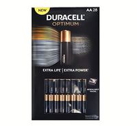 Duracell Optimum AA Alkaline Batteries | Long Lasting 1.5V Double A Battery | Resealable Package for Storage | 28 Count