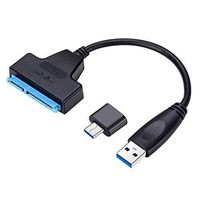 SIK USB 3.0 to SATA III Hard Drive Adapter Cable for 2.5 inch SSD and HDD,with USB 3.1 Type-C to USB 3.0 Adapter