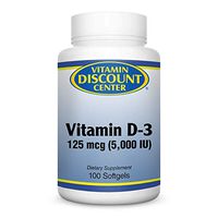 Vitamin Discount Center Vitamin D-3 5000 IU, 100 Softgels
