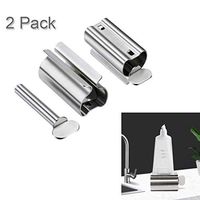 Toothpaste Squeezer Rolling Toothpaste Tube Squeezers Toothpaste Tube Seat Holder Multifunction Manual Rotate Toothpaste Dispenser Metal Tube Squeezer Tool Stand for Bathroom,Salon Pack of 2