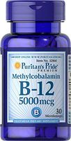 Puritans Pride Methylcobalamin Vitamin B-12 5000 Mcg-30 Microlozenges, 30 Count