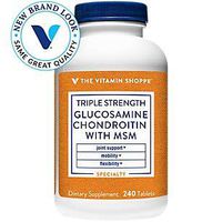 The Vitamin Shoppe Triple Strength Glucosamine Chondroitin MSM, High Potency Joint Structure and Mobility Supplement with MSM to Support Healthy Collagen for Joint Support (240 Capsules)