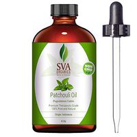 SVA Organics Patchouli Oil 4 Oz 100% Pure & Natural, Steam Distilled Therapeutic Grade for Skin Care, Hair Care, Body Massage, Aromatherapy
