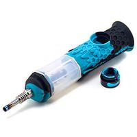 Pilot Diary All Silicone Honeycomb Honey Straw 7" with Water Filtering & Embedded Silicone Jar All-in-one Unbreakable Honey Straw - Blue/Black - US STOCK