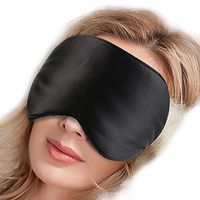 Pure Silk Sleep Mask Side Sleepers Nose Pad No Wrinkles,Adjustable Eye Mask for Sleeping&Large Cover Blindfold Men and Women (1 Pack)