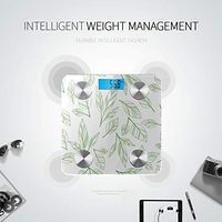 Bluetooth Body Fat Scale Green Leaves Smart Wireless Scale with LCD Display Measuring Body Weight Bmi and Health Digital Scale