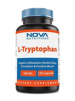 Nova Nutritions L-Tryptophan 500 mg 120 Capsules - Tryptophan Supplements for Natural Sleep Aid, Stress Relief, Circulation & Immune Support