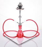 2 hose 23" Yalla Red Hookah Shisha Nargila water glass vase pipes smoke sale