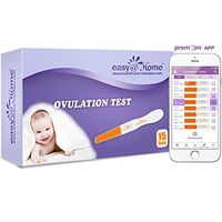Easy@Home 15 Ovulation Predictor Kit Test Sticks, Midstream Fertility Tests, Powered by Premom Ovulation Predictor App and Period Tracking Free iOS and Android App, 15 LH Tests