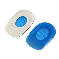 Grey990 Silicone Gel U Shape Shoes Heel Cushions High Heel Pain Relief Insert Soles Pads Blue S