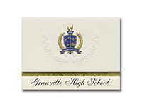 Signature Announcements Granville High School (Granville, OH) Graduation Announcements, Presidential style, Elite package of 25 with Gold & Blue Metallic Foil seal