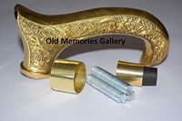 Victorian Designer Nautical Brass Handle for Walking Stick Cane W/Brass Spare Tip & Screw