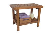 AquaTeak The Original 24" Spa Teak Shower Bench & Moa Small Tray